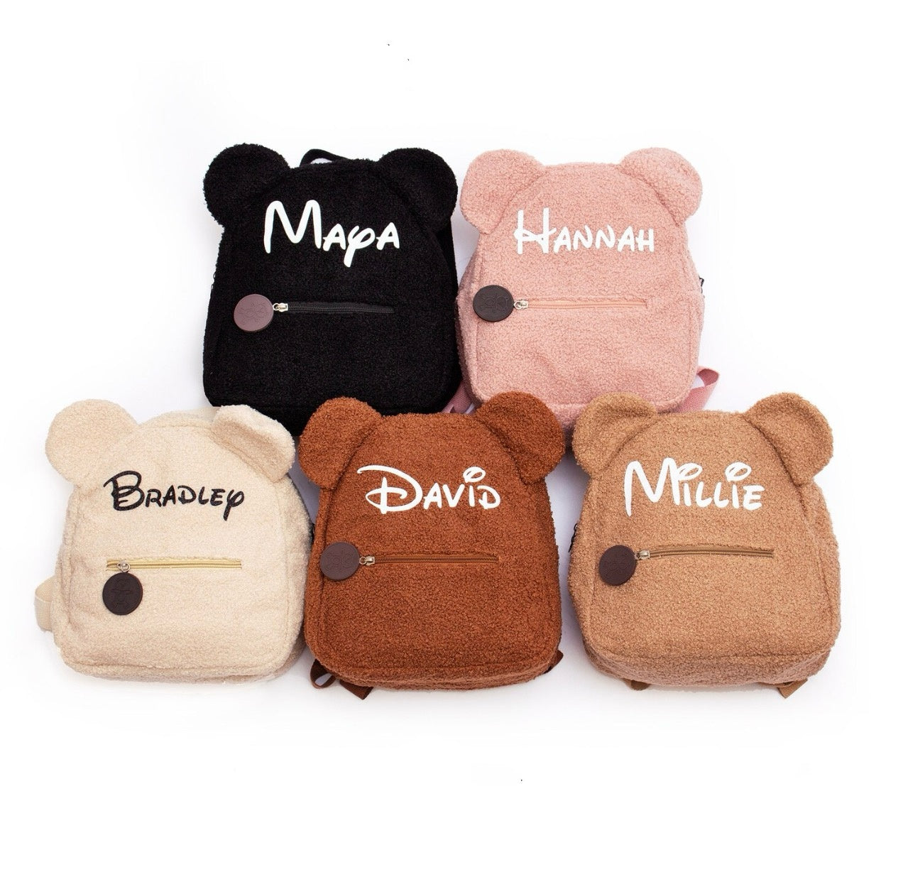 Bear backpack custom name embroidery