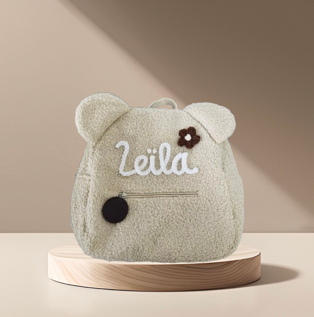 Bear backpack with customizable name