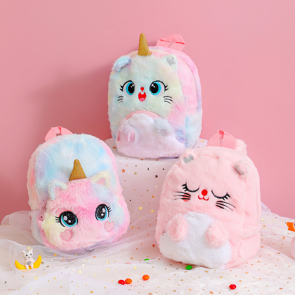 Winter Unicorn Plush Backpack