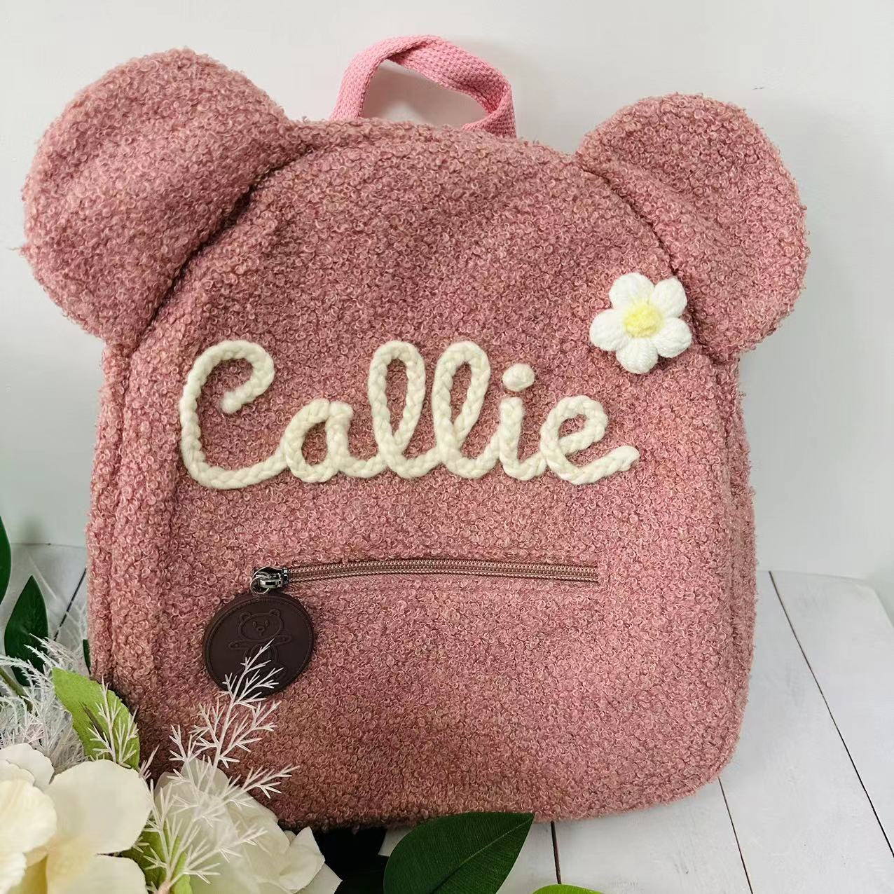 Bear backpack with customizable name