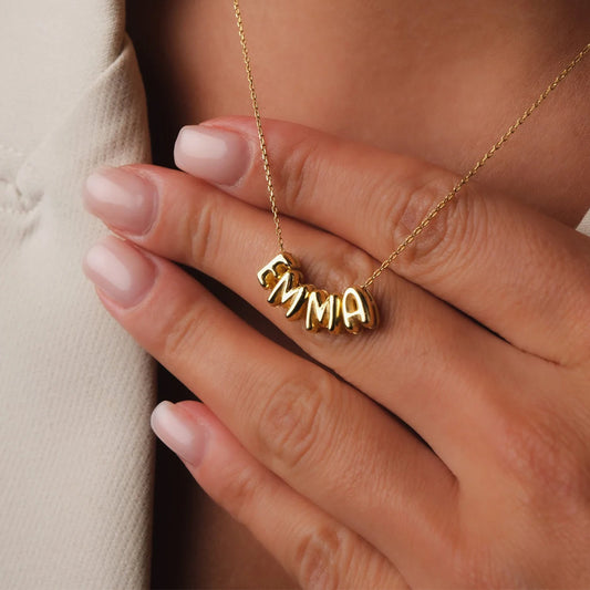 Personalized 3D Letter Bubble Name Necklace