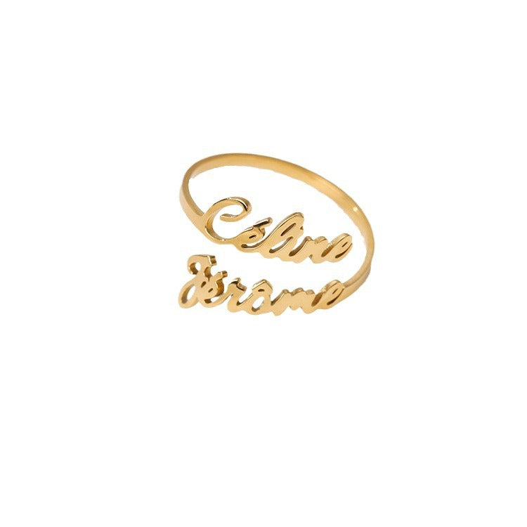 18K Gold Plated Custom Name Rings