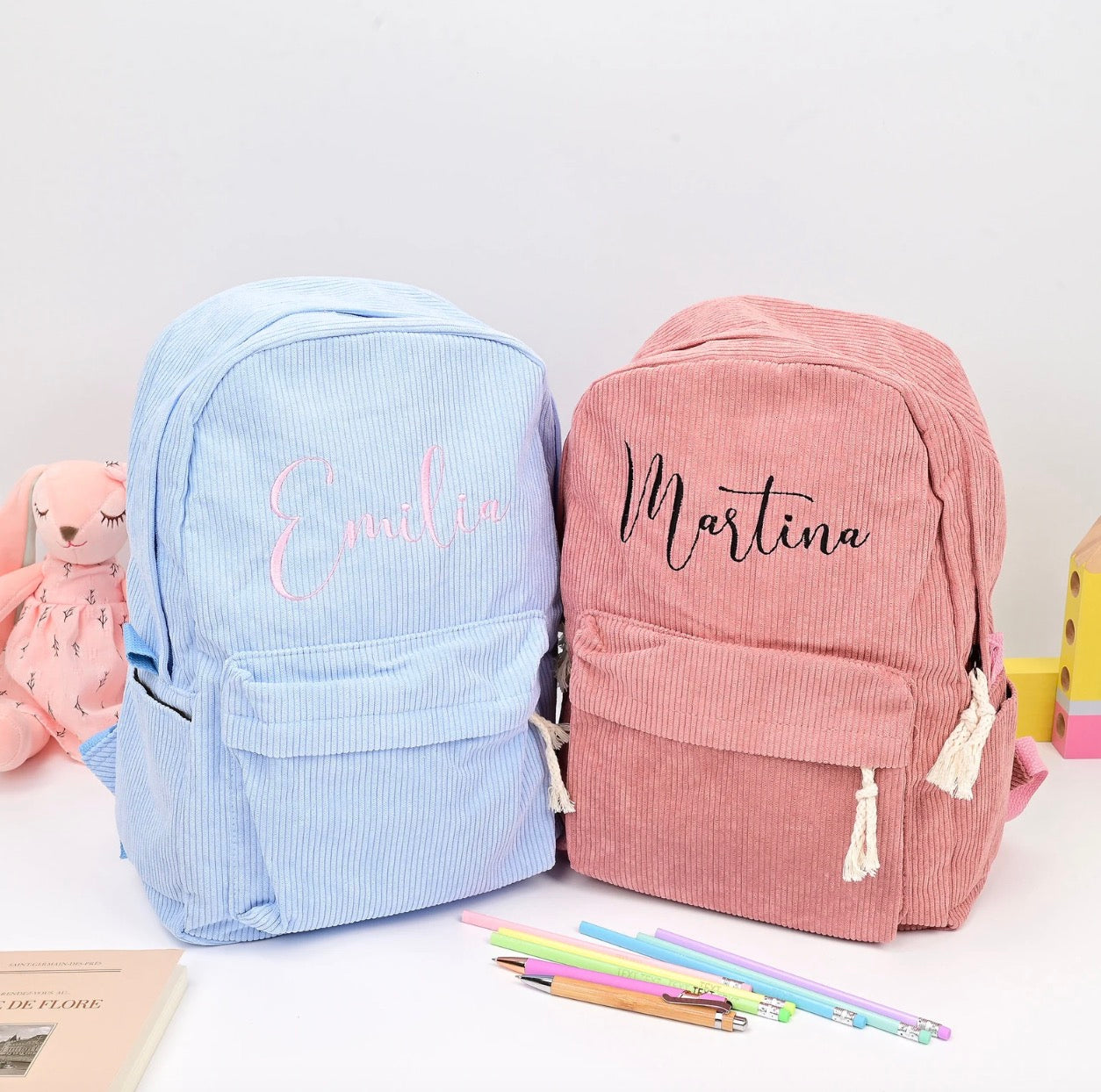 Customized name embroidery backpack