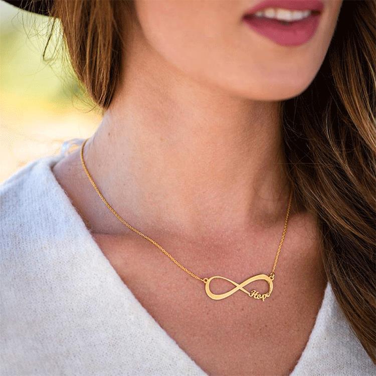 Personalized Engraved Infinity Necklace