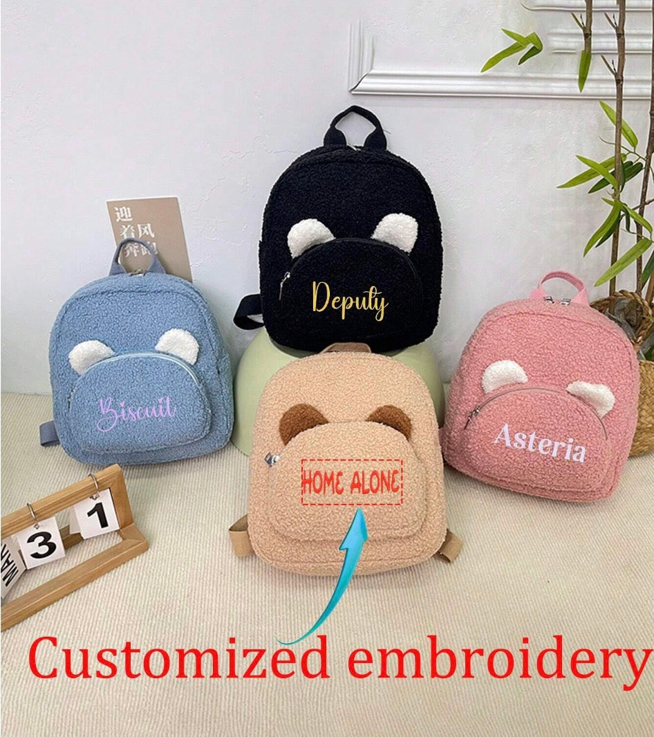 Embroidery Custom Plush Backpack