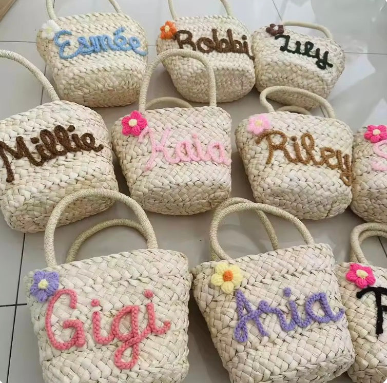 Personalized Handmade Straw Bag