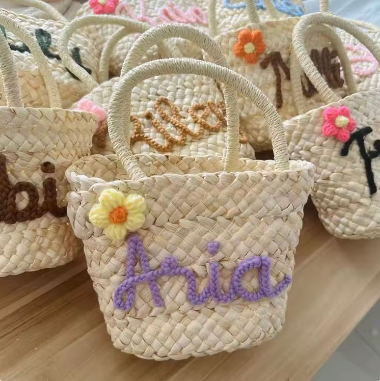 Personalized Handmade Straw Bag