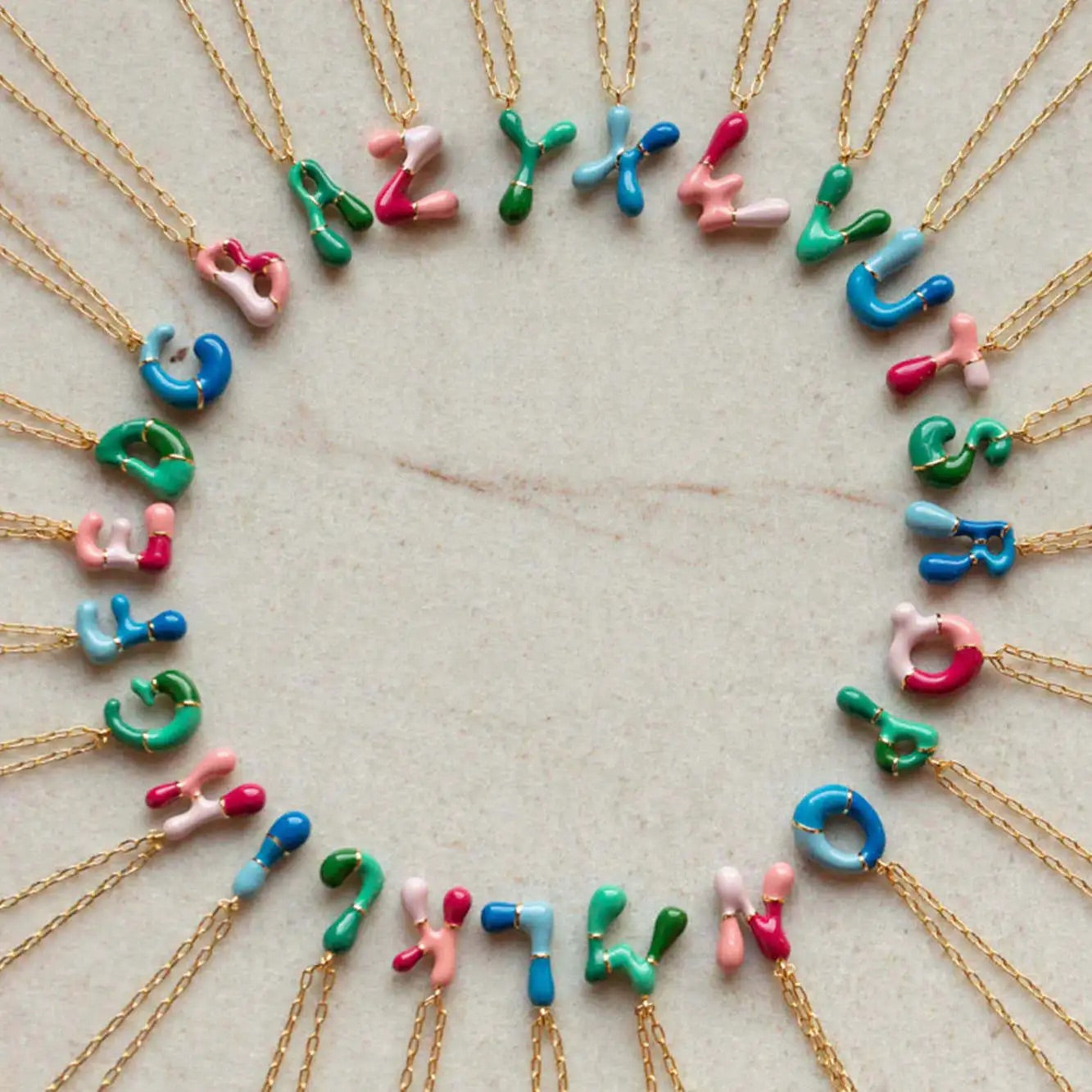 Bubble Initial Necklace